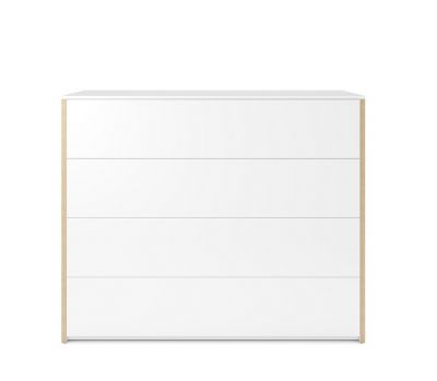 Weiße Modular Plus Kommode von Müller Möbelwerkstätten mit vier Schubladen.